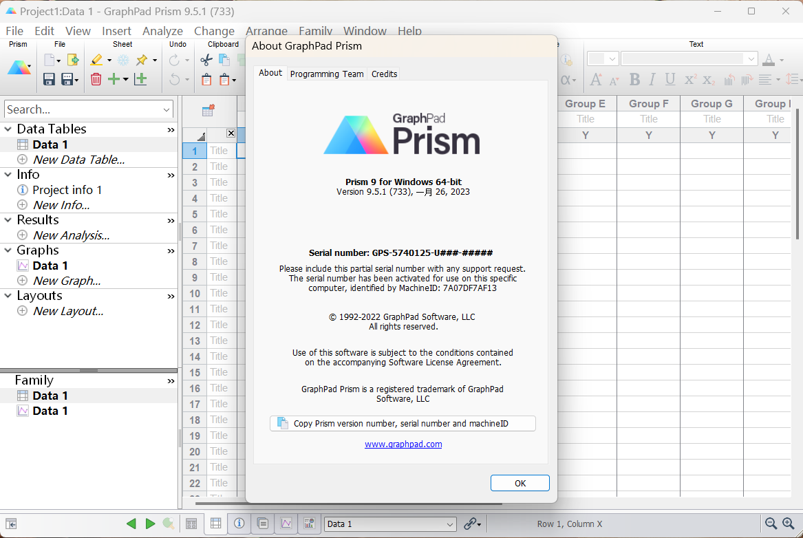 GraphPad Prism 9(统计分析软件) 9.5.1.733 x64英文永久使用