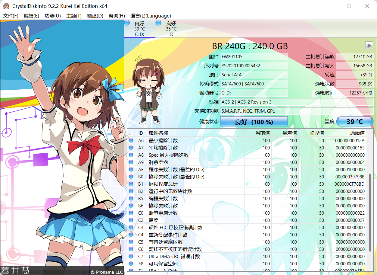 CrystalDiskInfo(硬盘状态检测工具) 9.2.2 中文免费版